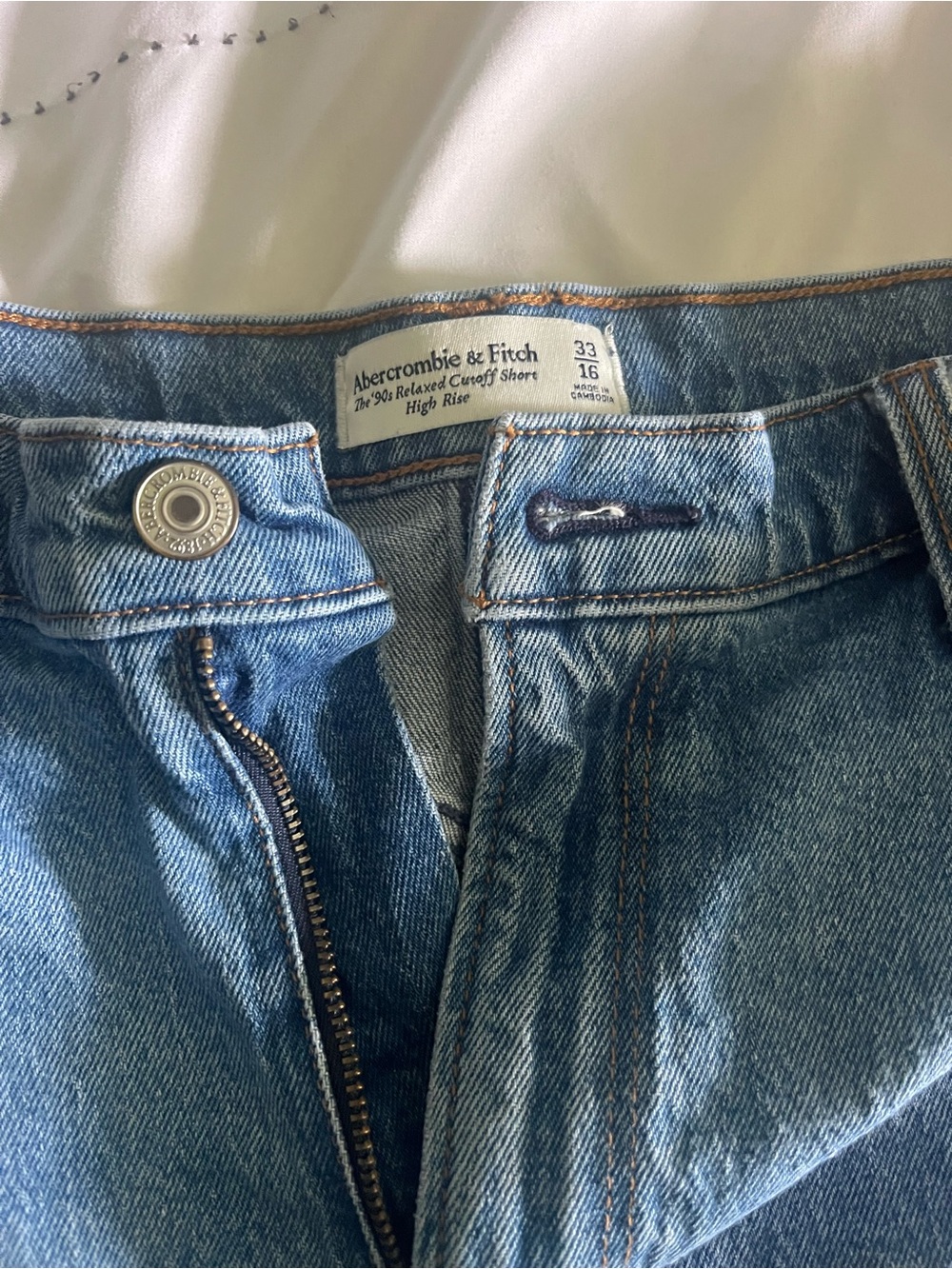 Abercrombie & Fitch the 90s High Rise Relaxed Cuffed short 33/16